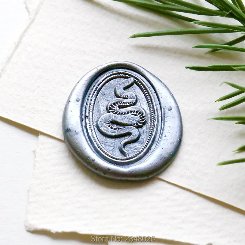

Snake Oval shape Wax Seal Stamp,wedding gift,wood wax stamp,party seal,party decor,