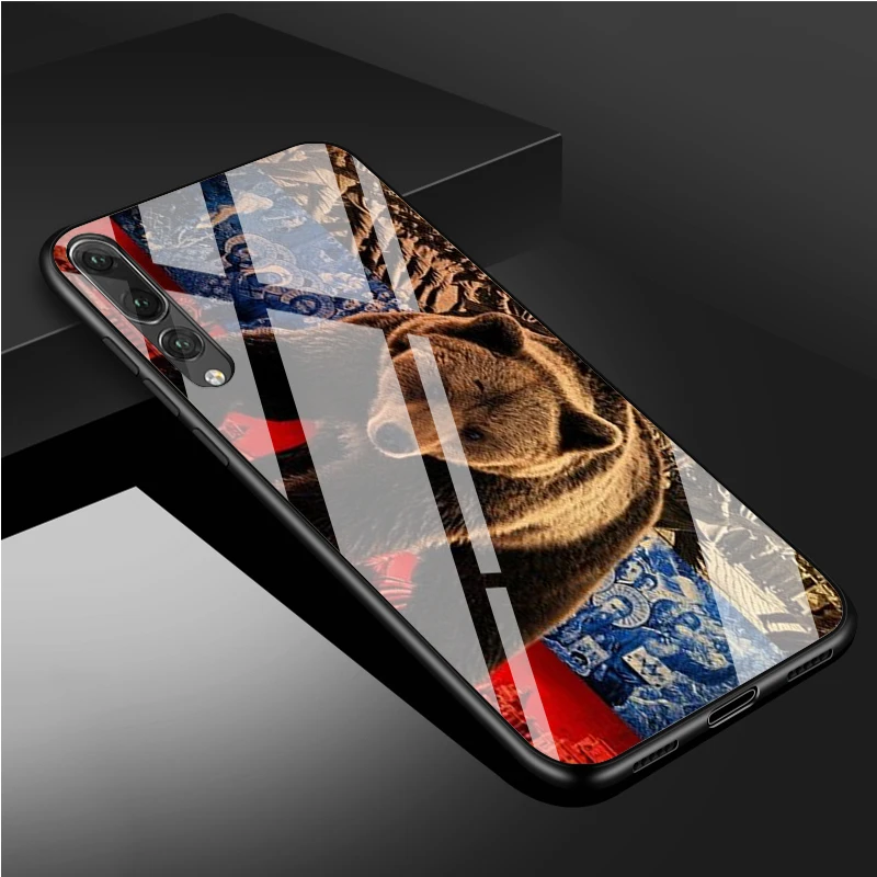 Russia Russian Flags Emblem Tempered Glass Phone Case For Huawei P20 P30 P40 P40 Lite Pro Psmart Mate 20 30 Cover Shell huawei silicone case Cases For Huawei