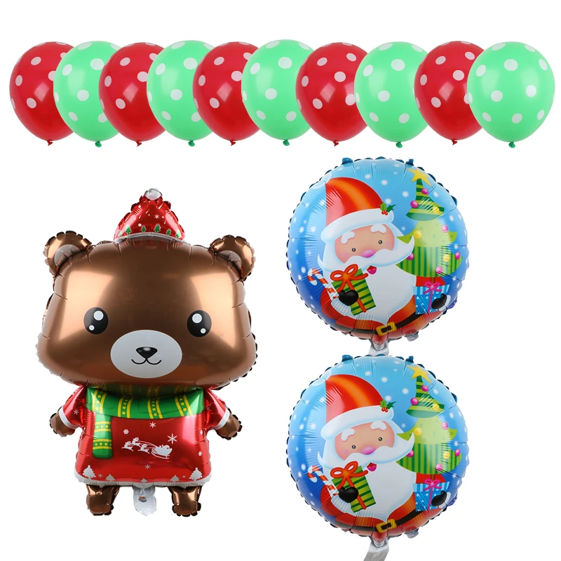 13p рождественские украшения шары набор Санта-Клаус Снеговик Рождество Globos воздушный шар из фольги украшения для рождественской вечеринки Рождественский орнамент - Цвет: Серебристый