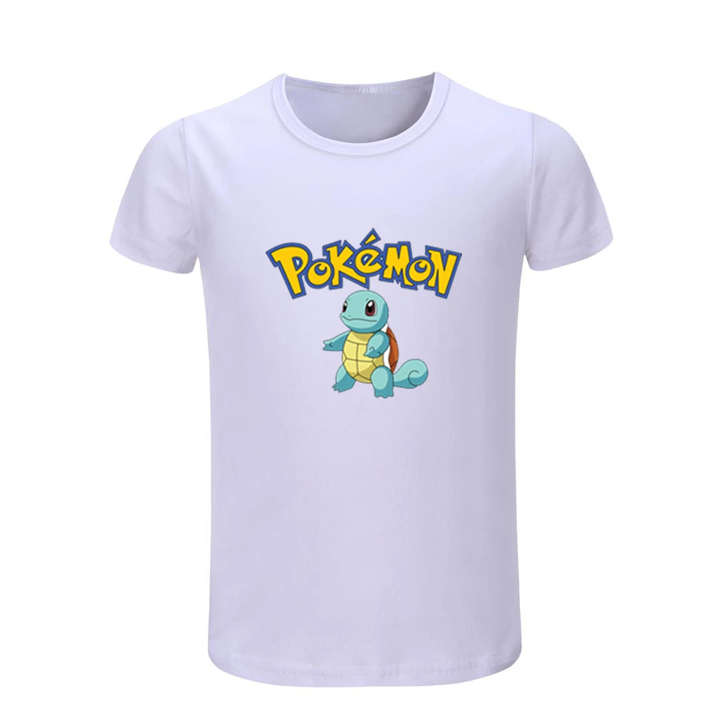Милые детские футболки с рисунком Pokemon Pikachu Squirtle Charmander Bulbasaur Детские футболки с графическим принтом Рождественский подарок с короткими рукавами - Цвет: JeKW581D