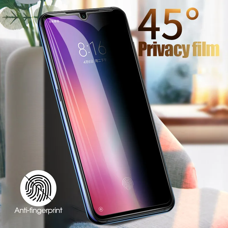 Full Cover Anti-Spy Tempered Glass For Xiaomi Redmi Note 7 Pro Mi 9 SE 9T Pro 8 Lite Mi A3 A2 K20 Pro Privacy Screen Protector