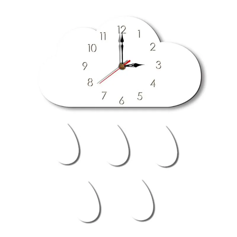 280-white clock Деревянные настенные часы в скандинавском стиле с мультяшным облаком, бесшумные домашние часы, украшение детской комнаты, милые Подвесные часы, детские рождественские подарки - Цвет: 280-white clock