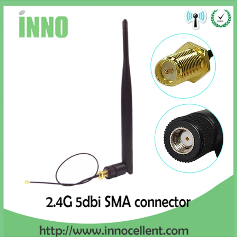 Wi fi антенна 2 4 ГГц 5dBi с разъемом папа wi роутер + 21 см PCI U.FL кабель IPX SMA папа|4g antenna|2.4ghz