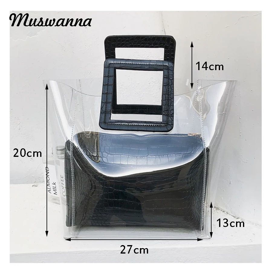 Crocodile Transparent Handbags Women Clear PVC Jelly Bags Designer Luxury Hand Bags Shopping Totes Large Summer Beach Bag Ladies