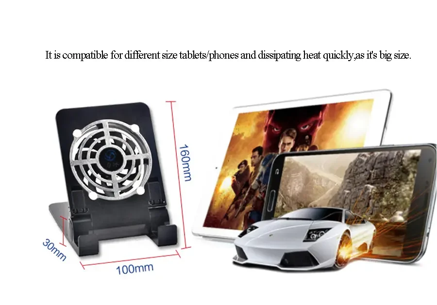 USB Desk Tablet Phone Fan Cooling Radiator Stand Holder