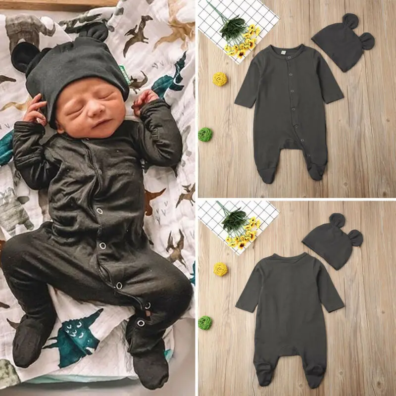 Newborn Infant Baby Kids Boy Girl Cotton Romper Bodysuit Jumpsuit Clothes Outfit