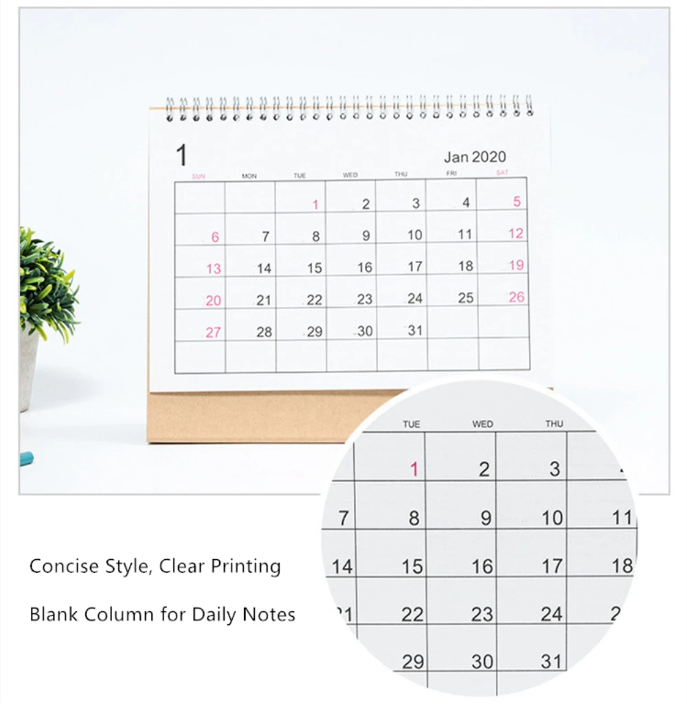 Настольный календарь, ежемесячный планировщик, настольный планировщик, простые календари с 2 Стикеры для записей, наклейки, маркеры