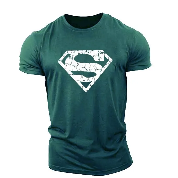 New super handsome hero simple small icon style T-shirt fashion trend clothing young sports short-sleeved men and women children