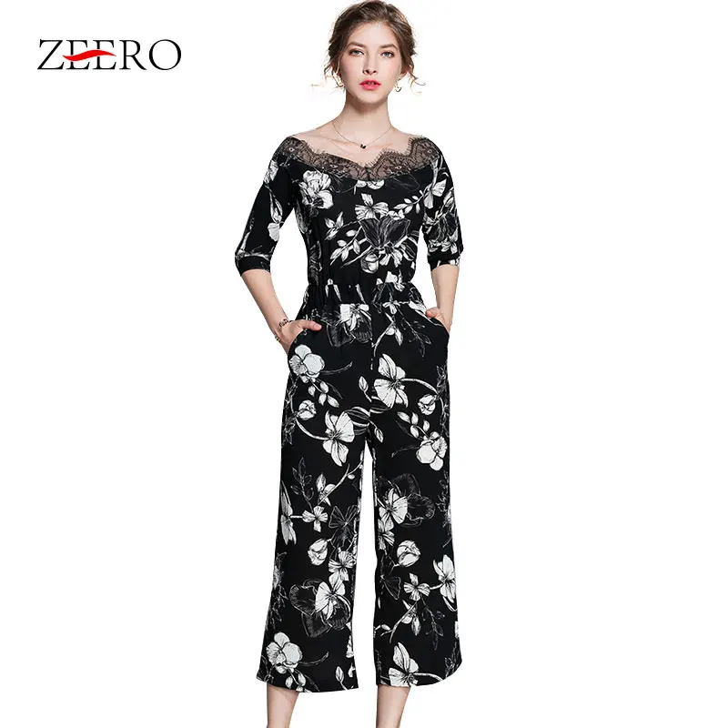 Lace Patchwork Dress 2020 Spring Summer Runway Women Chiffon Vestidos Femme Slash Neck Half Sleeve Print Midi Dresses | Женская одежда
