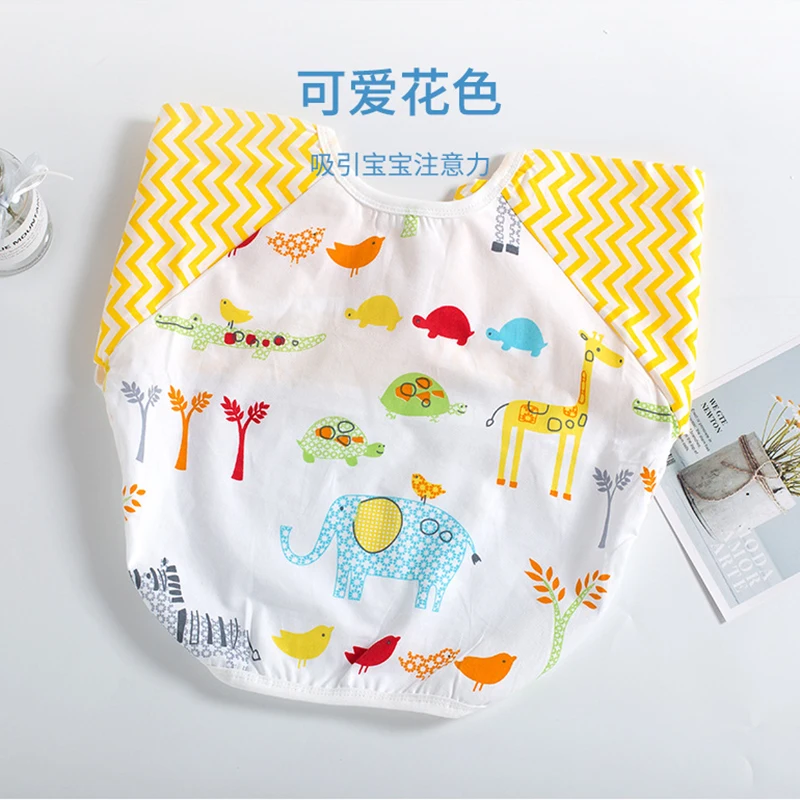 Newborn bandana bibs baby Nursing apron Infant  feeding Smock Waterproof Long Sleeve Printing BMT074