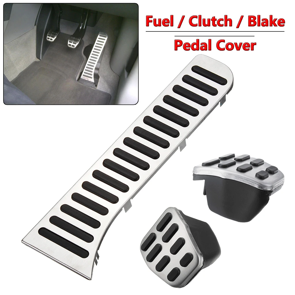 Stainless Steel Foot Rest Fuel Accelerate Brake Pedals for VW GOLF MK5 MK6