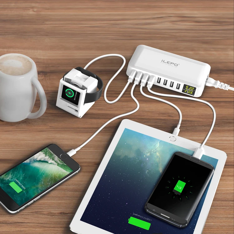 ILEPO 8-Порты и разъёмы Smart USB Зарядное устройство высокого качества телефон зарядная станция 5 V 8A для Xiaomi huawei samsung iPhone Tablet power bank