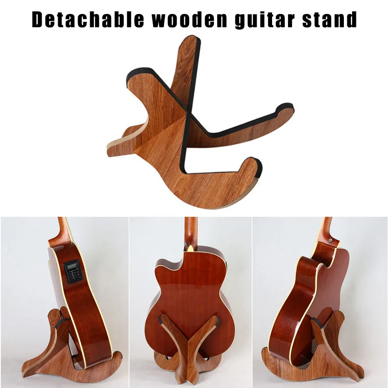 

Wooden Stand Bracket Holder Shelf Mount Portable Accessories for Acoustic Folk Guitar ALS88