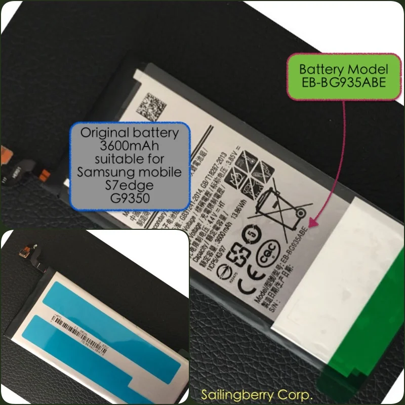 Оригинальный аккумулятор подходит для samsung mobile S7edge/G9350 с батареей модели EB-BG935ABE |