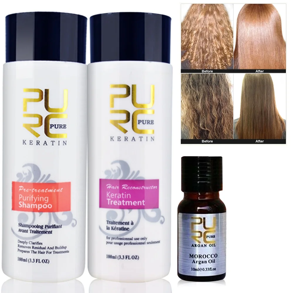 5% formalin кератин Лечение Волос И Очищающий Шампунь Уход за волосами Набор