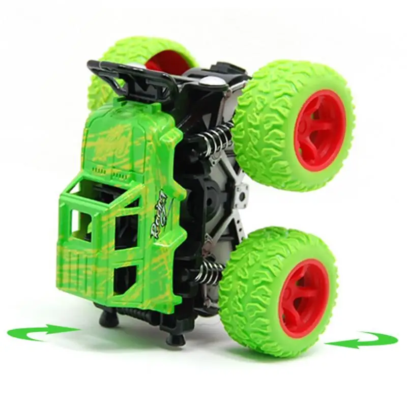 360 Degree Flipping Toddler Anti Shock Outdoor Alloy 6 Wheel Drive Toys Crawler Model Friction Powered Monster Truck Gift - Цвет: green