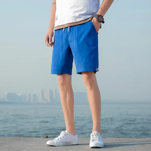 Royal blue Новые летние повседневные шорты мужские хлопковые модные стильные мужские шорты пляжные шорты-бермуды больших размеров 4XL 5XL повседневные штаны - Цвет: Royal blue