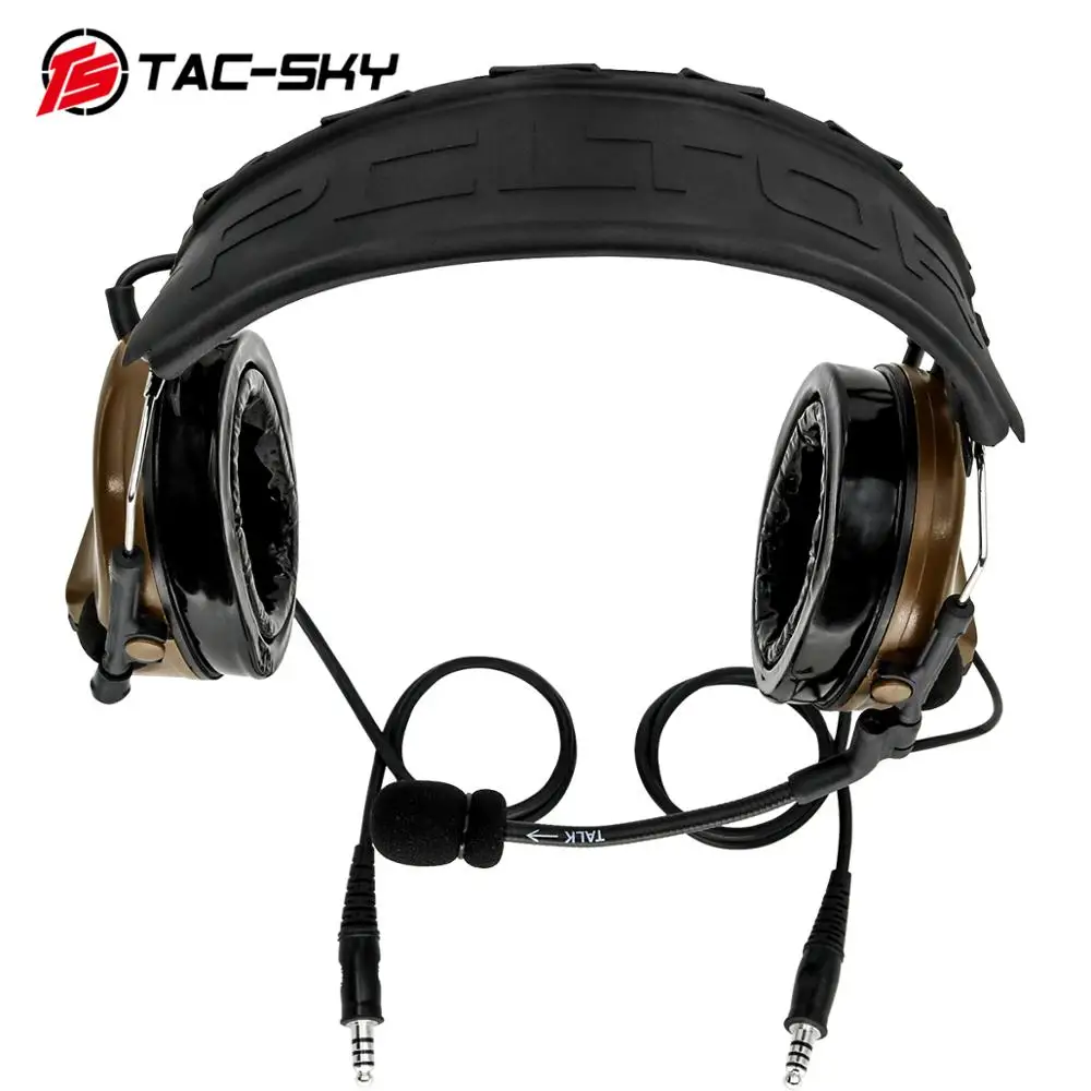 TAC-SKY COMTAC comtac iii силиконовые наушники двойной проходной версии Съемная повязка шумоподавление звукосниматель Тактический головной убор