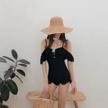 Купальник для женщин одежда для плавания купальник женский однотонный для купальники для девочек Лето лист край слово высокая Талия пуш ап спандекс