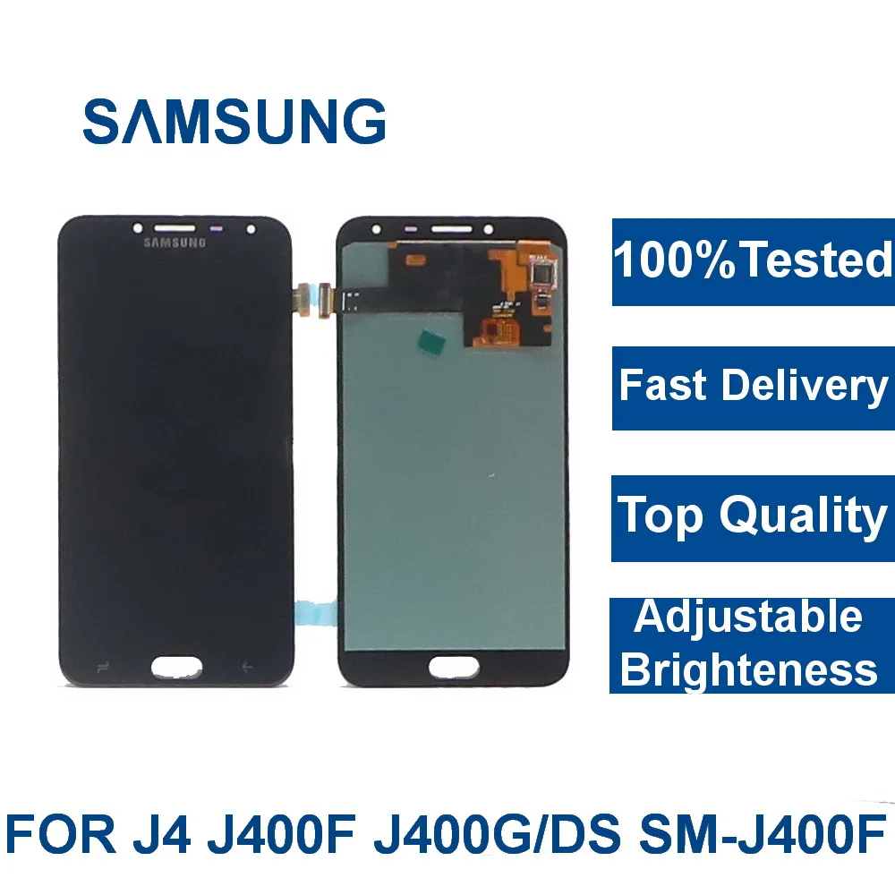 

For Samsung Galaxy J4 J400 J400F J400G/DS SM-J400F LCD Display Touch Screen Digitizer Assembly with Adjust Brightness With frame