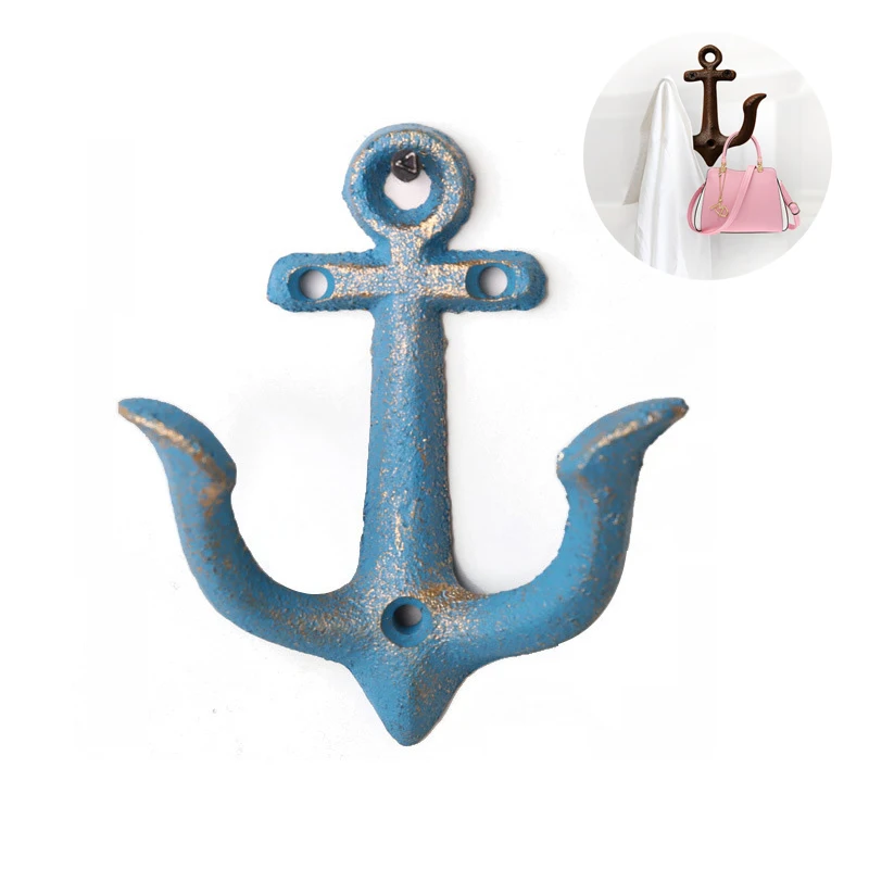 

Promotion Anchor Model Iron Ornament Wall Hook Home Decoration Rail Door Decor Accessories Bag Hooks Furnishing Crafts Household