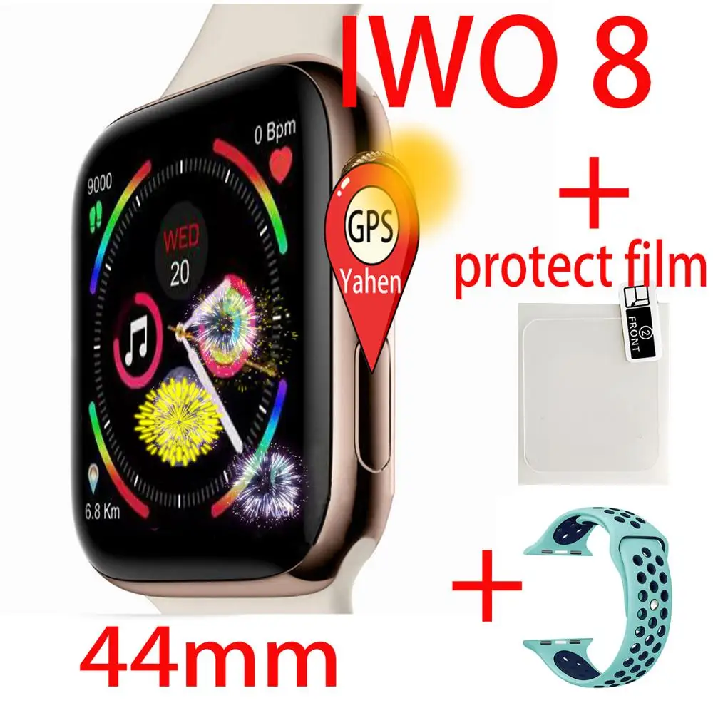 IWO 8 44mm Watch 4 Heart Rate GPS Smart Watch for apple iPhone Android phone better than watch IWO 5 6 7 9 10 11 smartwrist band