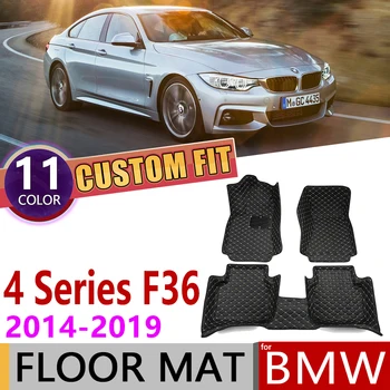 

Custom Leather Car Floor Mat for BMW 4 Series F36 4-door Gran Coupe 2014~2019 5 Seats Foot Pad Carpet Accessories 2015 2016 2017