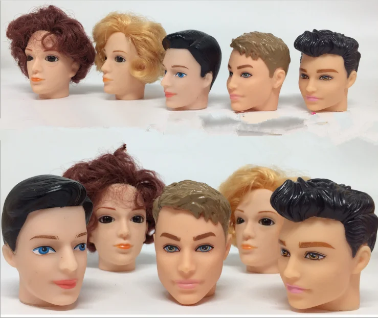 3D глаза черные коричневые волосы Boyfriend кукла мужского пола голова принца для Кена кукла для Boyfriend кукла аксессуары