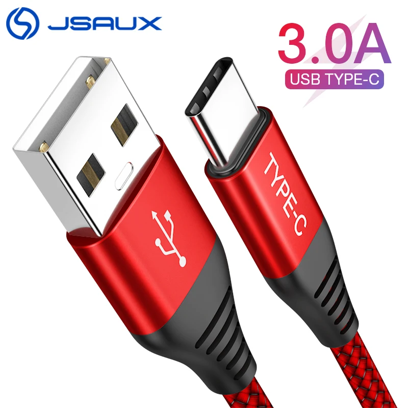 JSAUX кабель с разъемом USB Type C для Xiaomi Redmi Примечание 7 mi9 зарядный Samsung S9 быструю зарядку провод мобильный