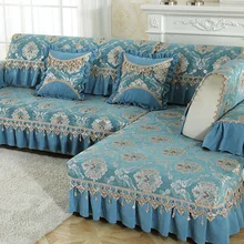 Шенилловое покрытие для дивана, роскошная жаккардовая диванная подушка с китайским принтом, противоскользящий элегантный удобный чехол для дивана