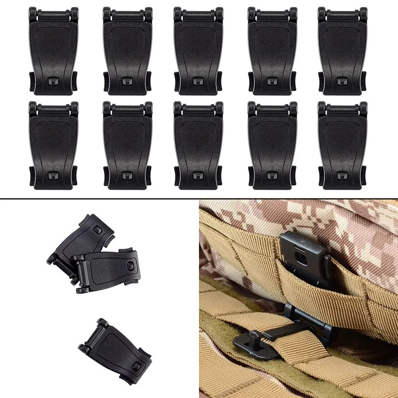 D-Ring Buckle Generic Outdoor Clip Buckle Multiuse Durable Quick Release Gear Clip Set Strap Sport Tactical Travel Kits