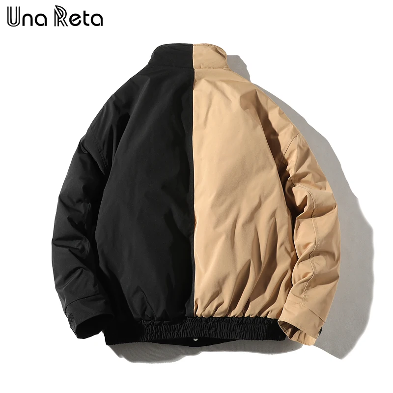 Una Reta, мужская зимняя куртка, Новая Стильная парка в стиле пэчворк размера плюс, пальто в стиле хип-хоп, Мужская одежда, Харадзюку, уличная куртка для мужчин