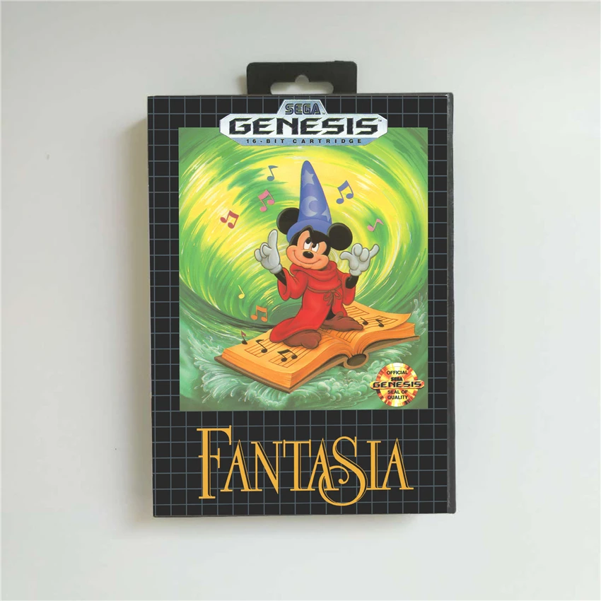 Fantasia-крышка США с розничной коробкой 16 бит MD карточная игра для Sega Megadrive бытие