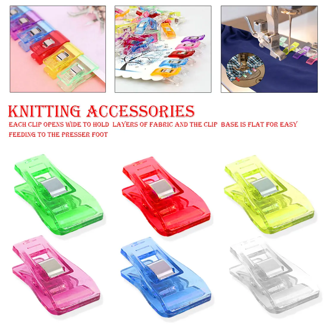 

50PCS Colorful Sewing Craft Quilt Binding Plastic Clips Clamps Pack For Patchwork Sewing DIY Crafts Sewing Tools & Accessory