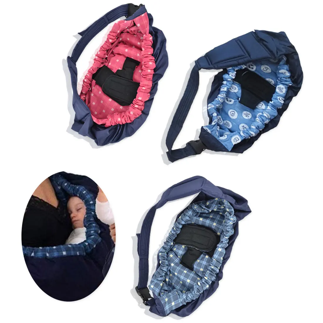 Newborn Baby Carrier Swaddle Sling Infant Nursing Pouch Front Carry Wrap Pure Cotton Breastfeed Feeding Carry Bag