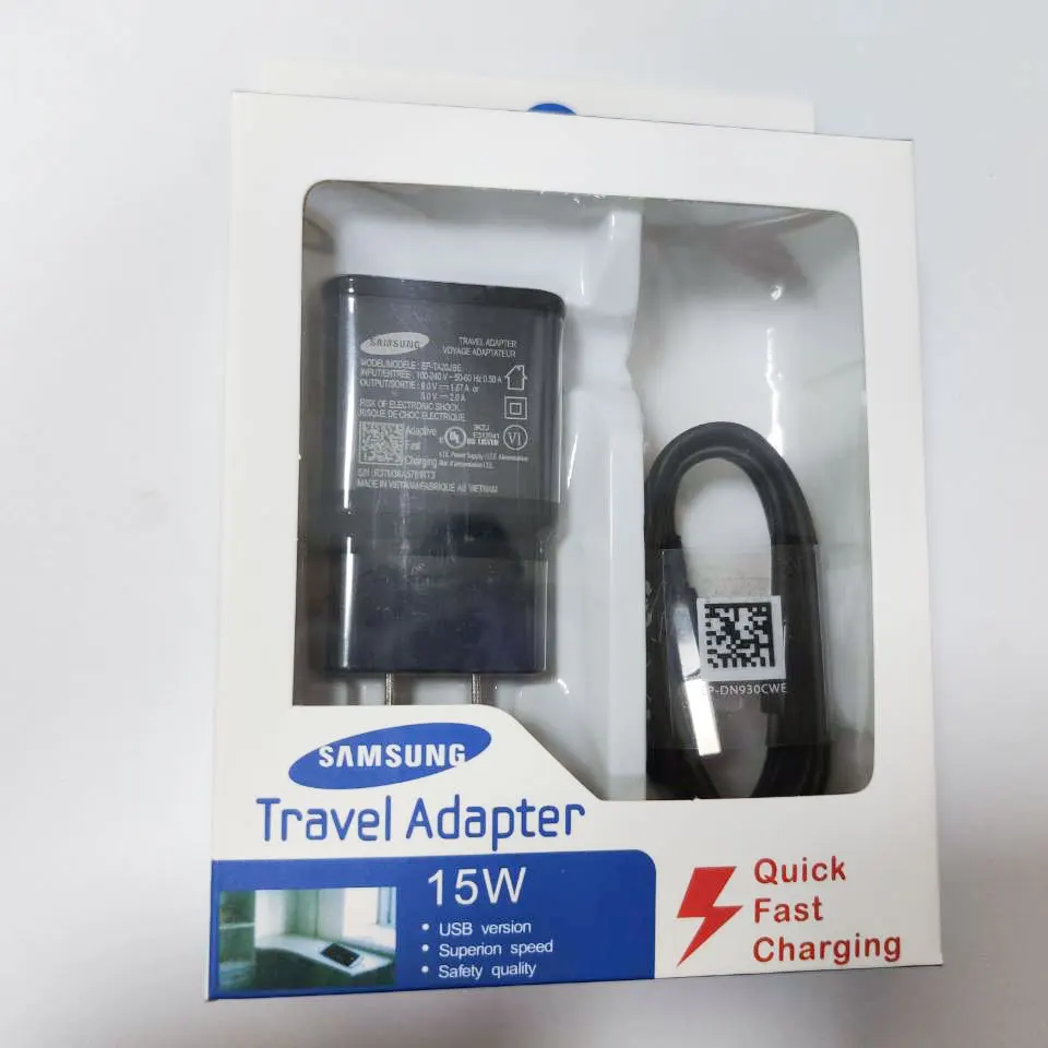 US Charger and Cable Samsung Galaxy US Plug быстрое зарядное устройство адаптер Быстрая зарядка 1,2 M type C кабель для Galaxy S10 S8 S9 Plus A30 A50 A70 note8 - Тип штекера: US Charger and Cable
