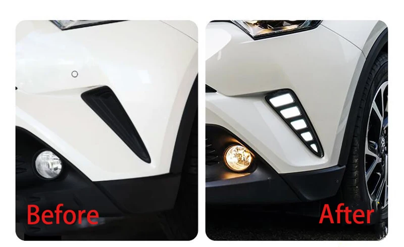 Автомобильный мигающий светодиодный DRL дневные ходовые огни для Toyota C-HR CHR с желтой поворотной сигнальной лампой