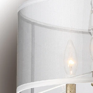 

European Style White Fabric Shade LED Modern K9 Crystal Chandeliers E14 Lustres De Cristal Chandelier