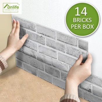 

Funlife® AMERICAN STYLE™14pcs White Brick Backsplash Tile Stickers Floor Makeover Furniturn Waterproof Bathroom kitchen decal