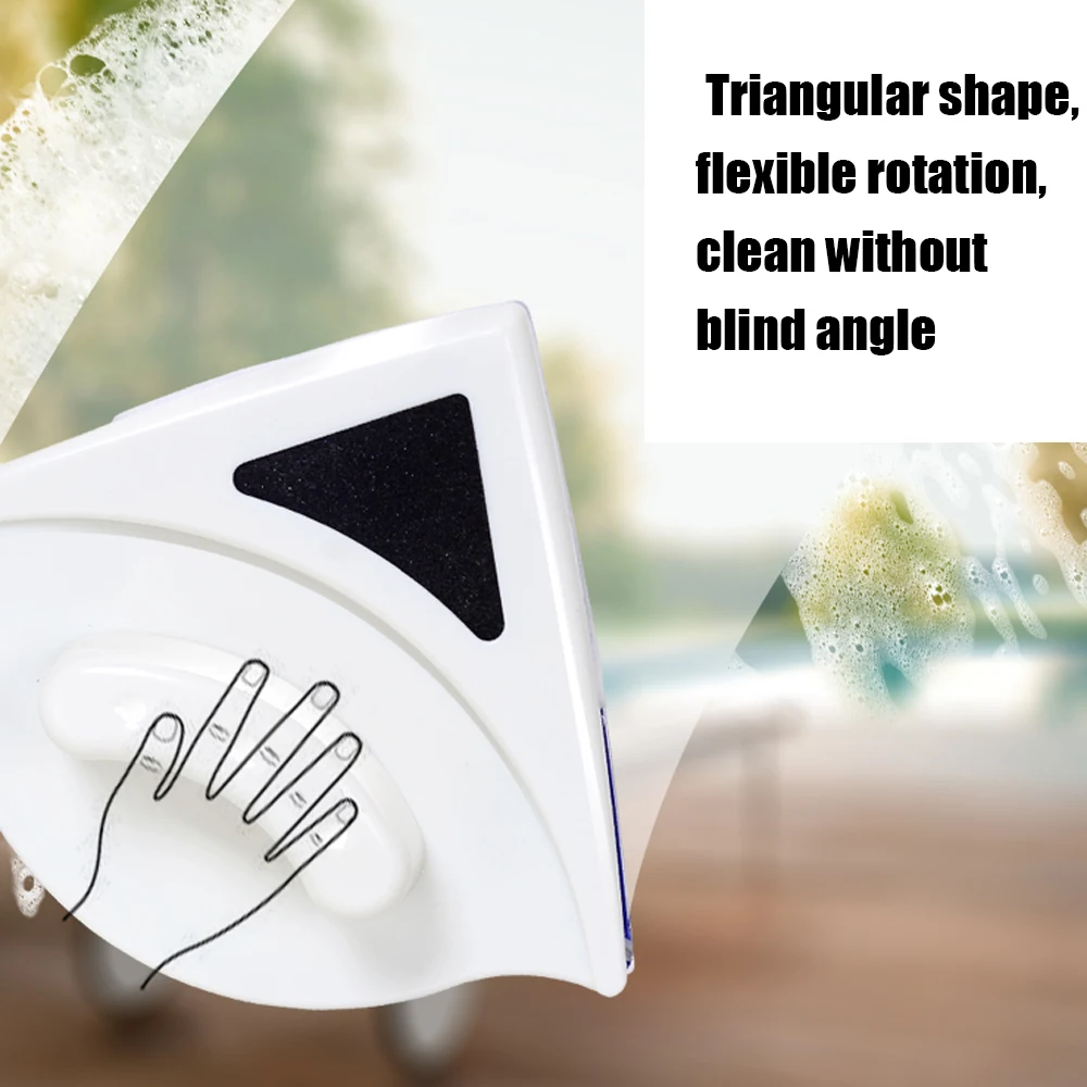 Triangular-magnetic Window Cleaner Multi-function Double-sided Glass Eraser Anti-pinch Hand Glasses Cleaning Tool Window Wiper