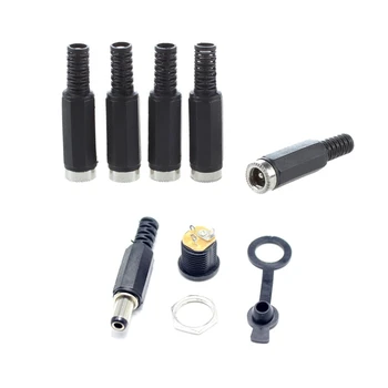

50Pcs 5.5X2.1mm DC Power Connector DC Socket Jack + Short Plug + Waterproof Cap, 5Pcs Female & 45Pcs 15Sets Male Female