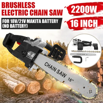Buy Electric Saw 18 Inch 2200W Chainsaw Wood Cutters Bracket Brushless Motor For Makita 18V Battery Chain Saw Without Battery