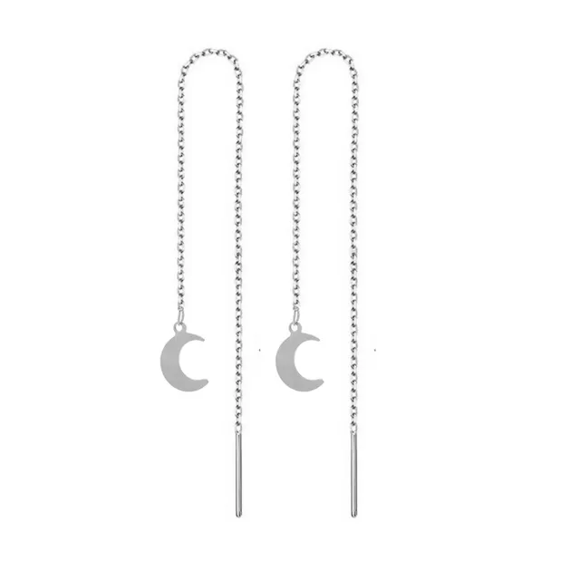MinaMaMa acier inoxydable longue chaîne mince gland boule étoile papillon goutte boucle d'oreille pour femme enfileur boucles d'oreilles bijoux de mode