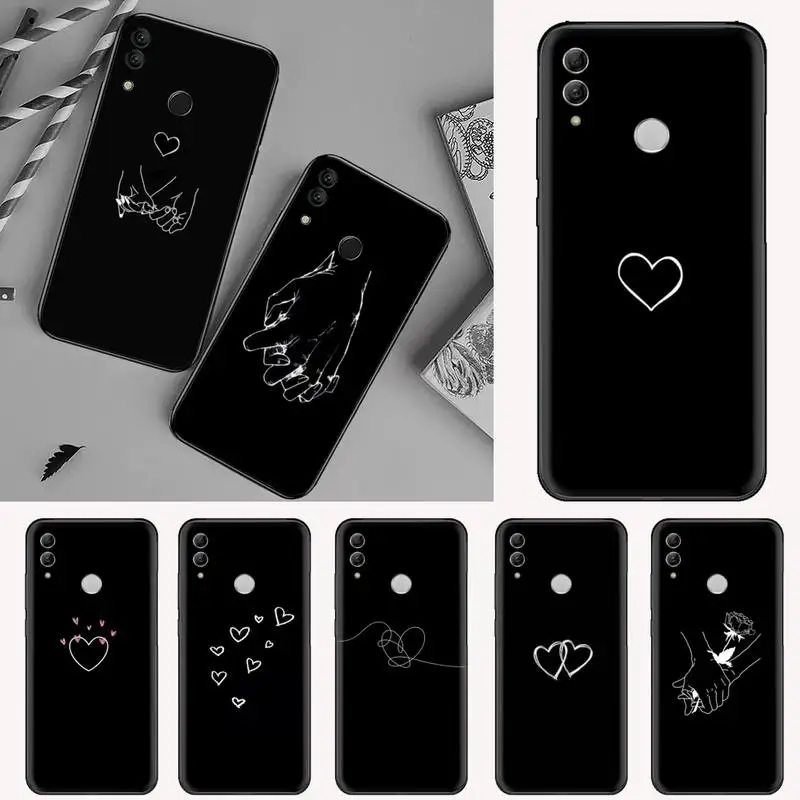 

Simple black love lines Phone Case For Huawei NOVA 2 2i 2s 3i 4 4e 5 plus P10 lite 20 P20 pro honor10