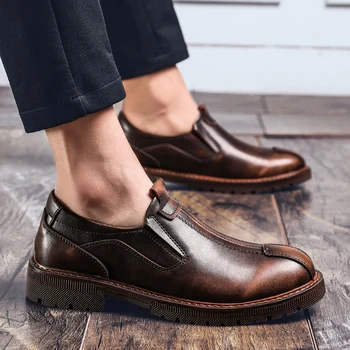 

Men Shoes Genuine leather Comfortable Men Casual Footwear Chaussures outdoor Flats Men Slip On Shoes Zapatos Hombre big size 48