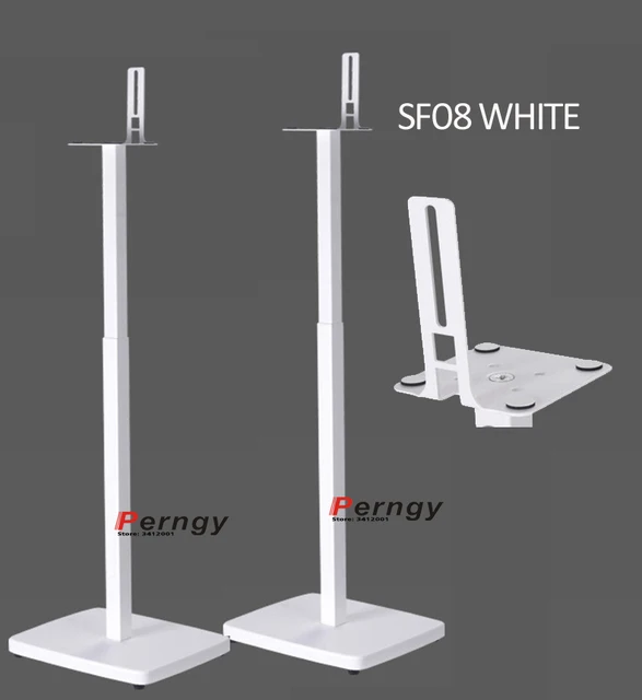 (1 pair=2pcs) SF08 65cm-125cm round column base adjustable surround sound speaker display stand floor Q90R Q950R sonos play 1 SF08 white