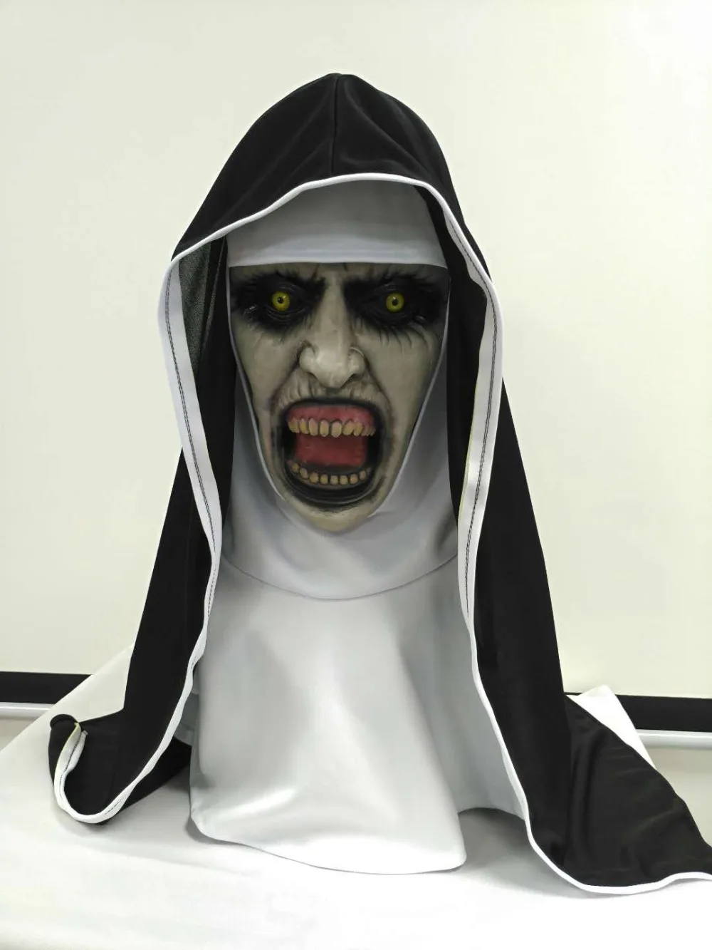 Nun ужасная маска Хэллоуин страшные маски вечерние клоун для косплея маскарадная тушь призрак террор маска латексный шлем смешной