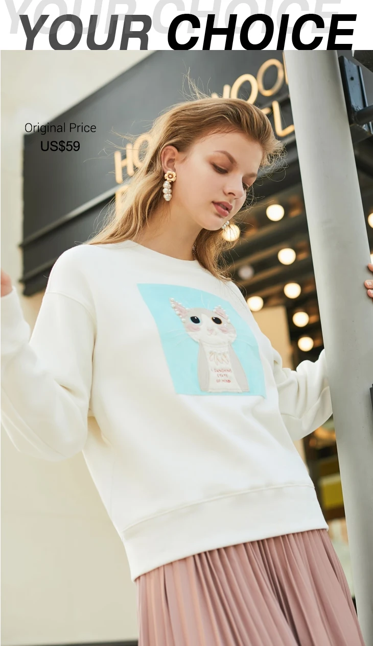 Vero Moda зима Catton печатных женщин моды толстовки | 319433507