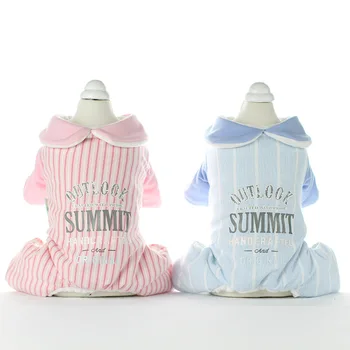 

Cute Stripe Dog Jumpsuit Winter Warm Fleece Small Dog Cat Coat Jacket Chihuahua Shirt Hoodie Clothes For Pitbull