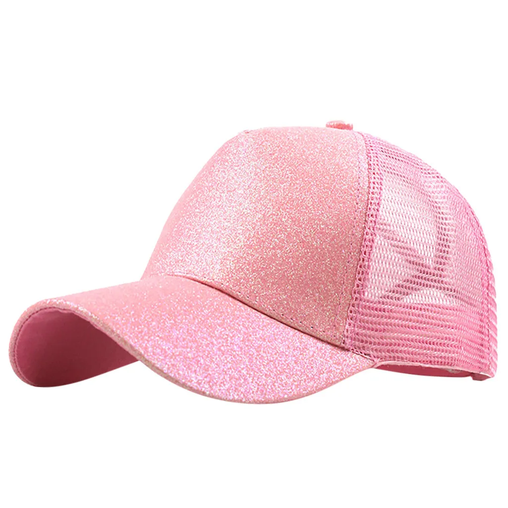 Ponytail Messy Buns Trucker простая Бейсболка Кепка унисекс шляпка с блестками для женщин